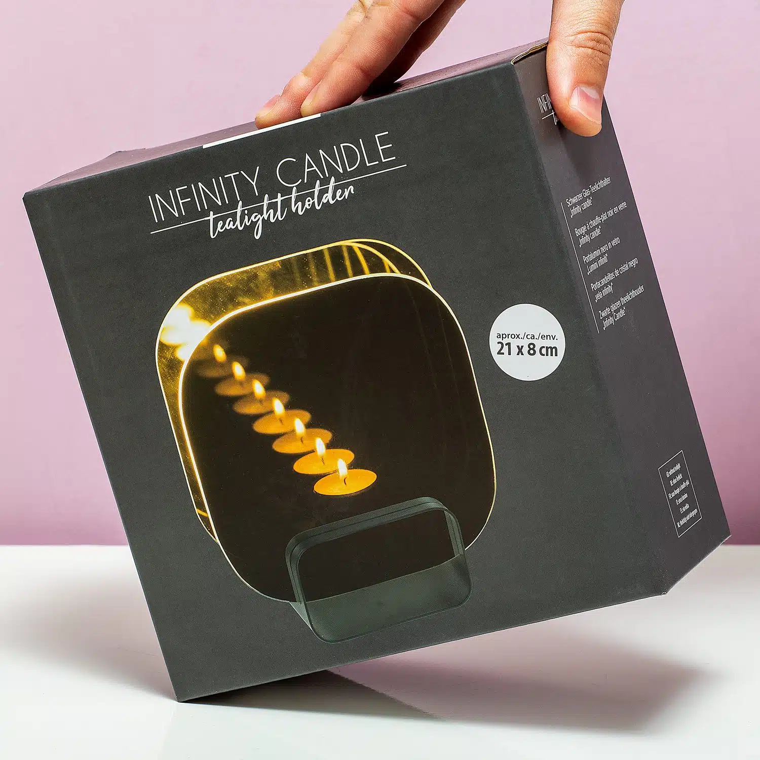 Schwarzer Infinity-Teelichthalter