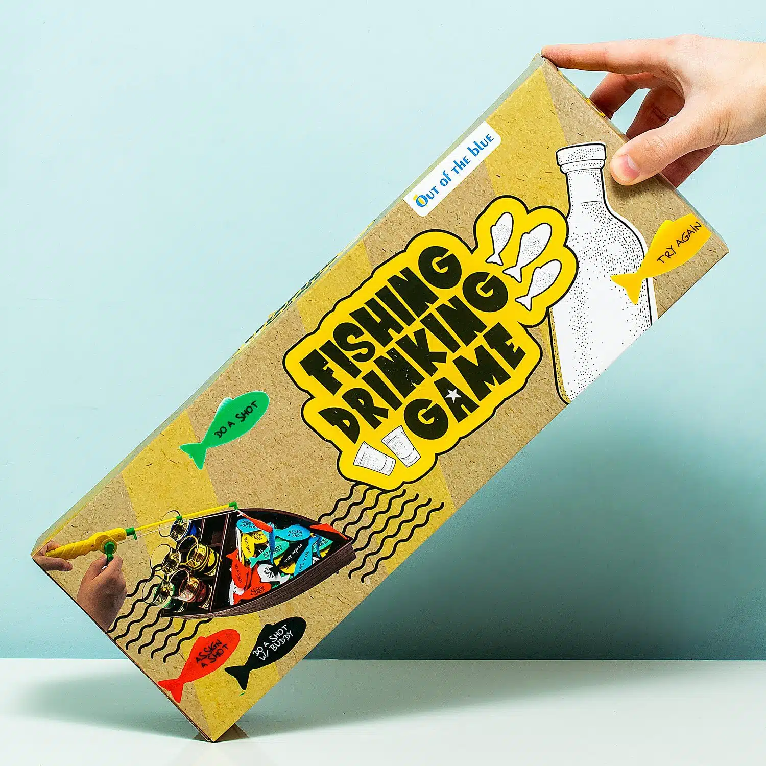 Fischtrinkspiel mit Schnapsgläsern