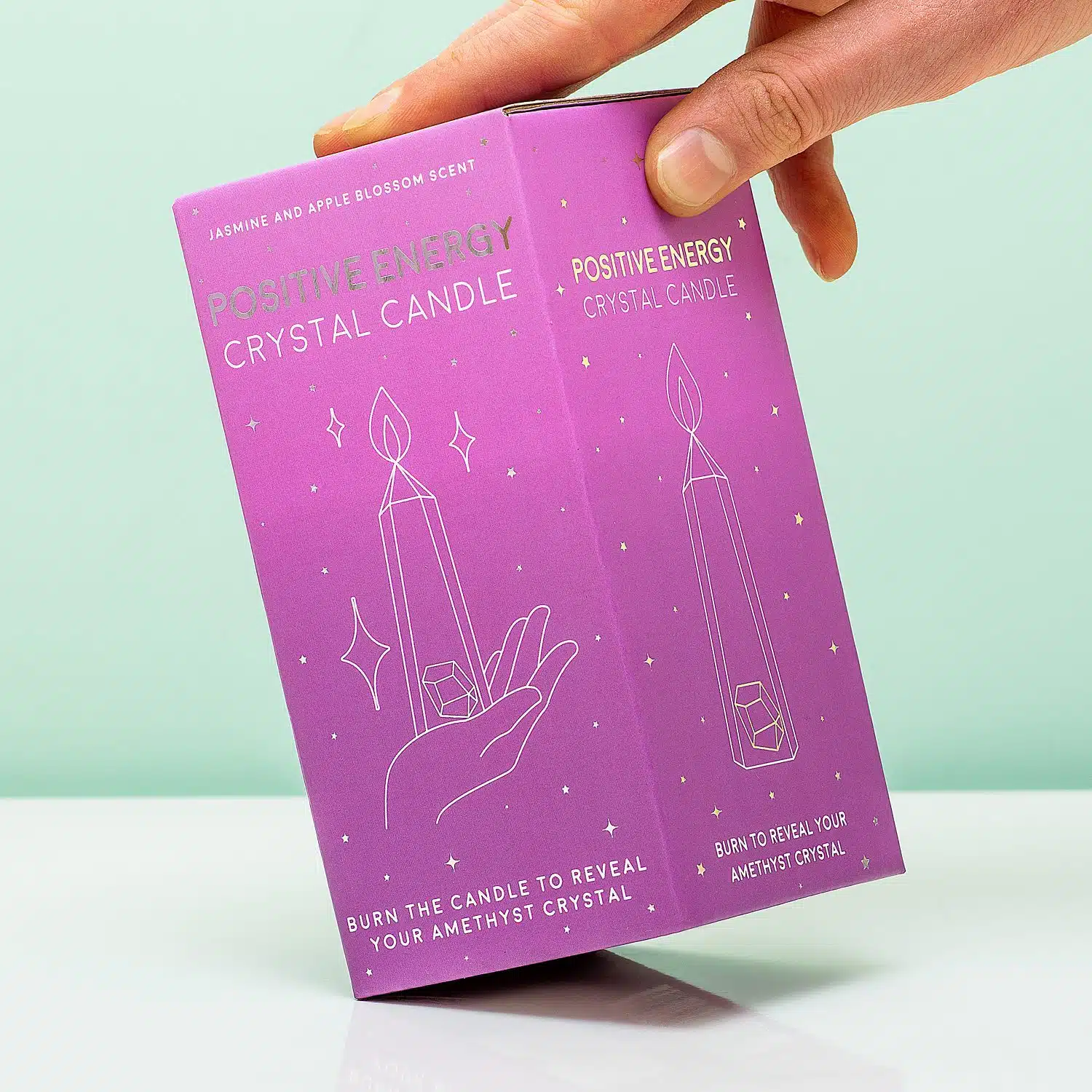 Kristallförmige Kerze mit Amethyst