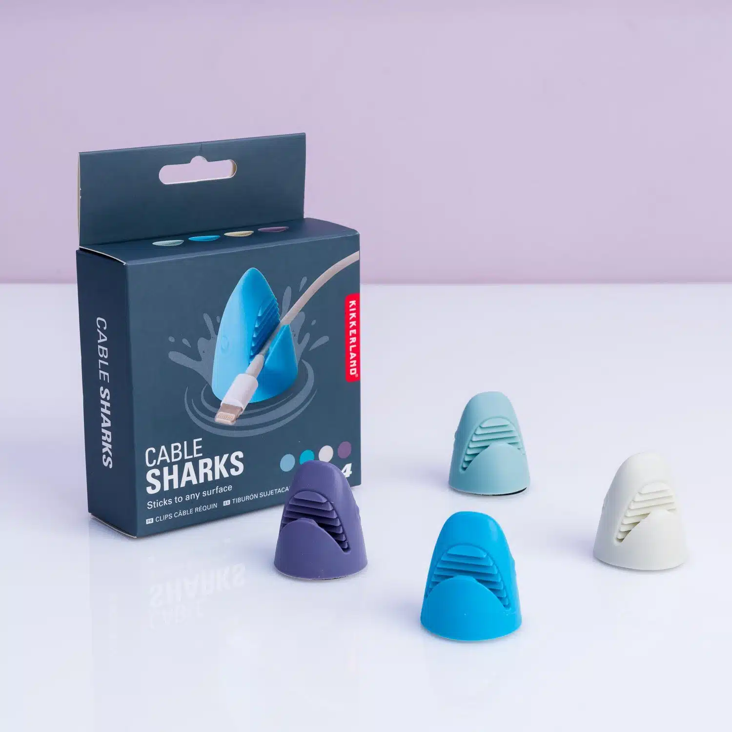 Kabelhalter Shark (4er-Set)