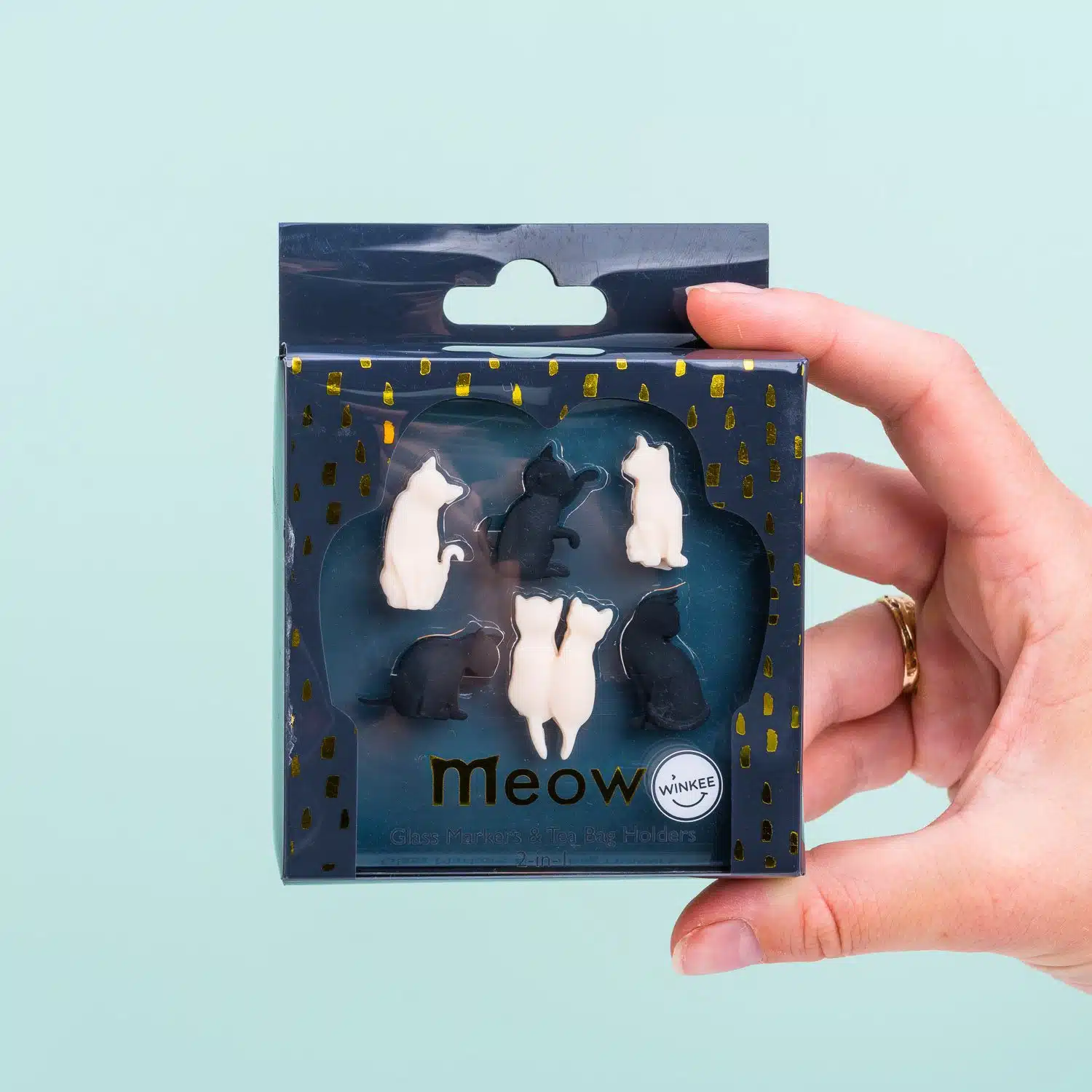 Katzen-Glasmarker (6er-Set)