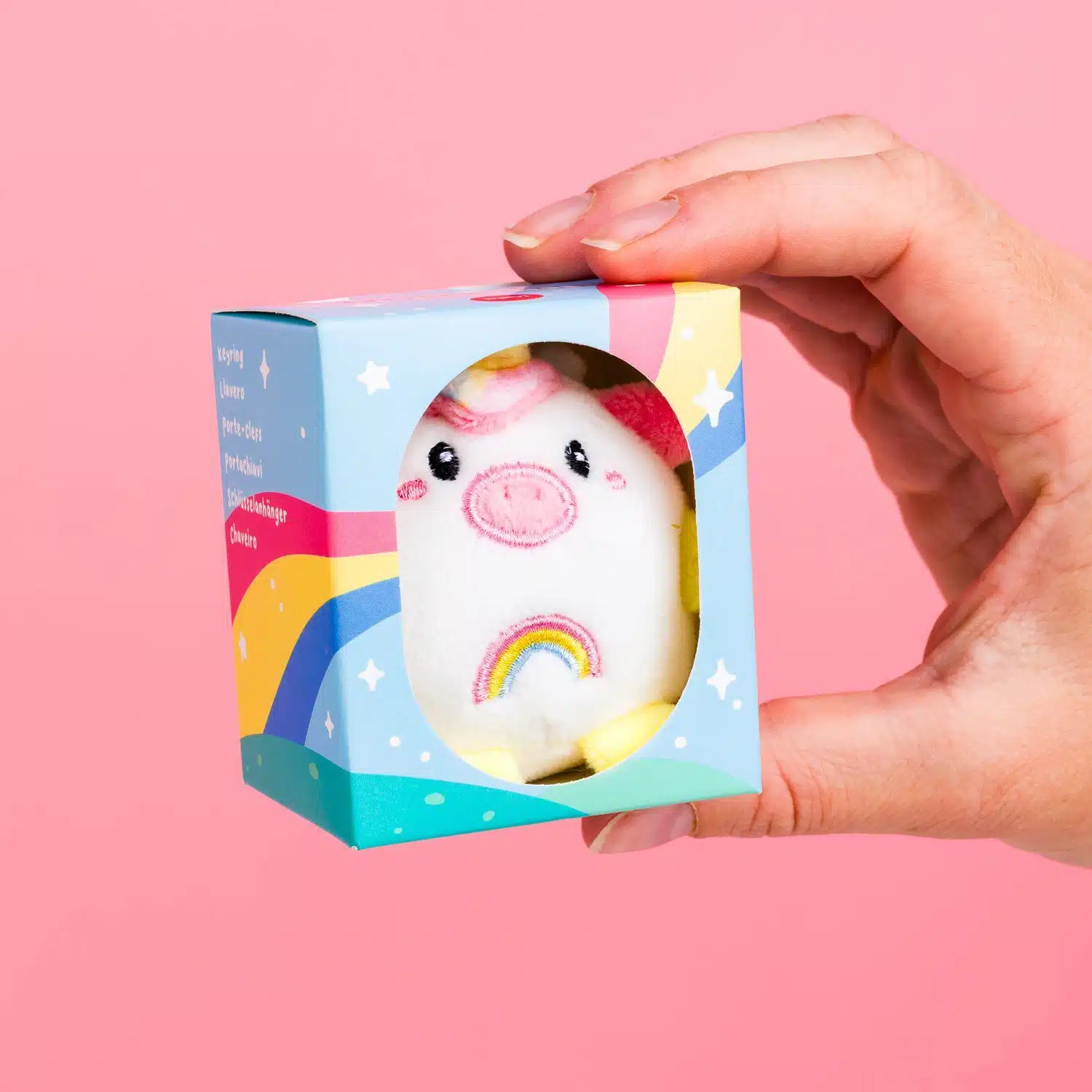 Einhorn-Kuscheltier-Schlüsselanhänger