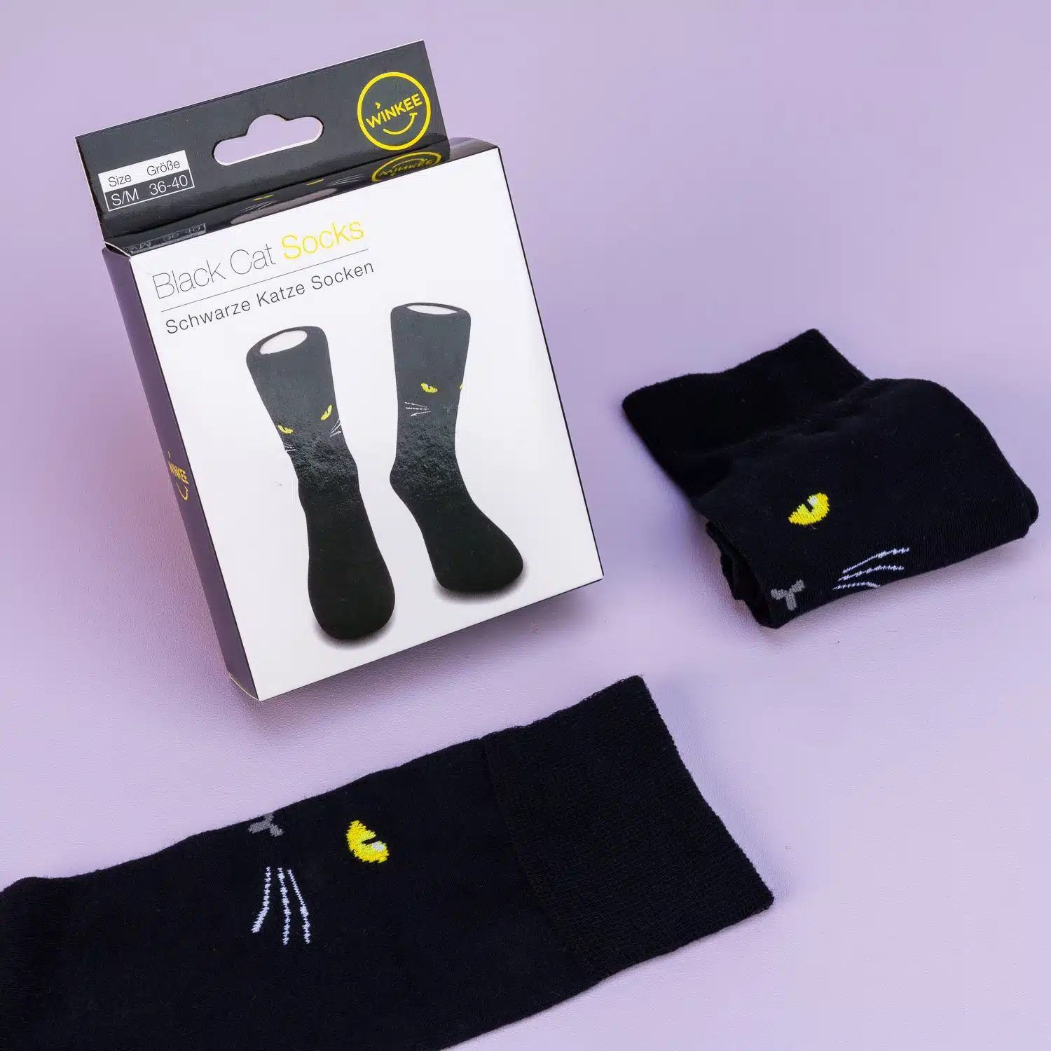 Schwarze Katzensocken