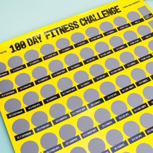 100-Tage Fitness-Herausforderung Kratzposter