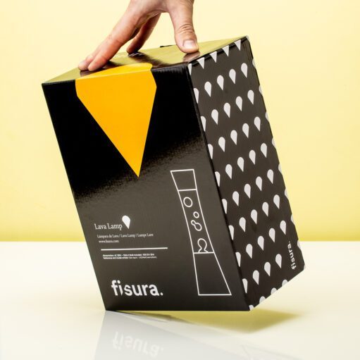 Lavalampe Silber mit Orange Flüssigkeit und Oranger Lava