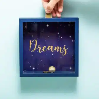 Holz-Sparschwein - DREAMS