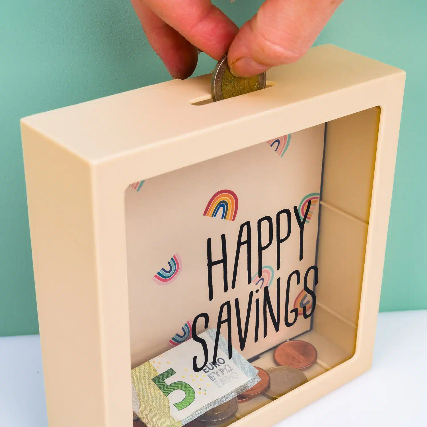 Transparente Spardose