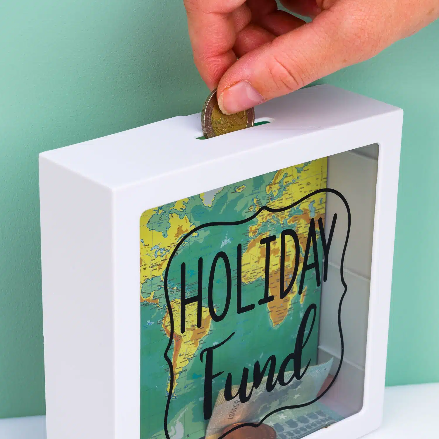 Transparente Spardose