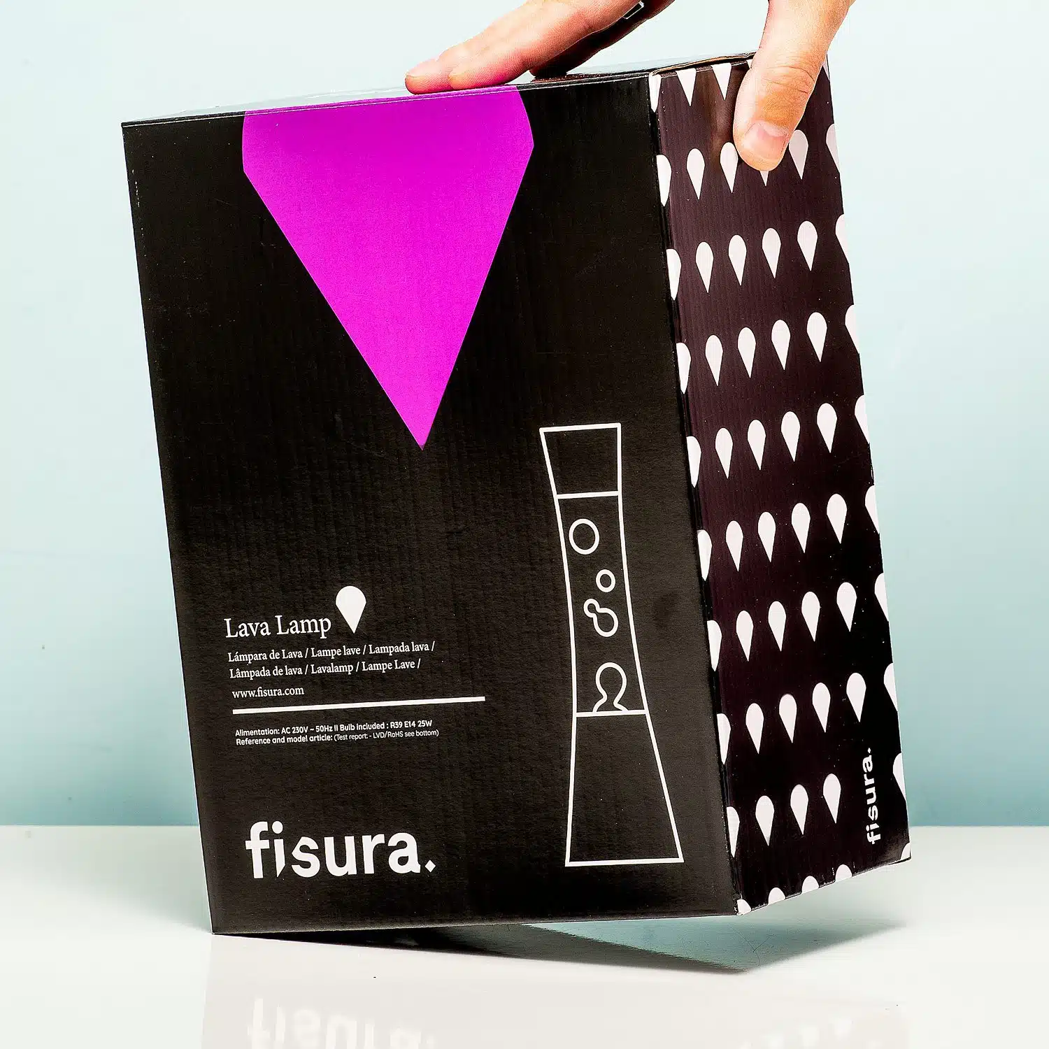 Lavalampe Weiß mit Lila Flüssigkeit und Weißer Lava