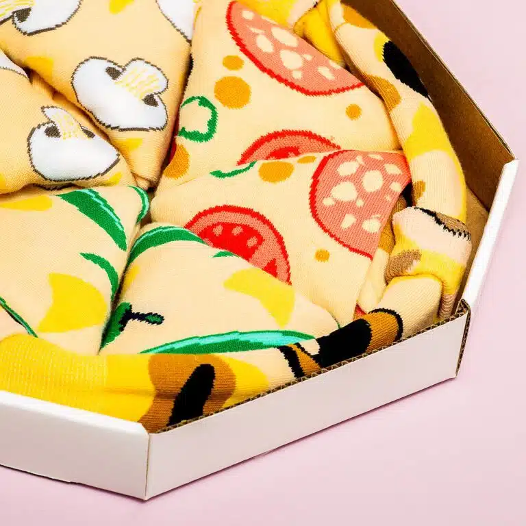Pizzasocken in einer Box (Set von 4)