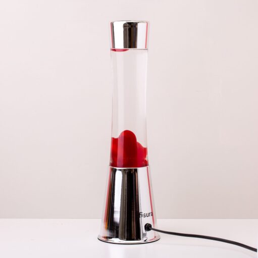 Lavalampe Silber mit roter Lava