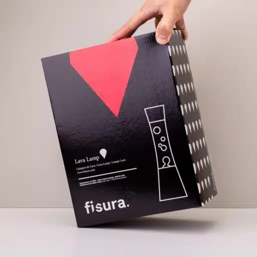 Lavalampe Silber mit roter Lava