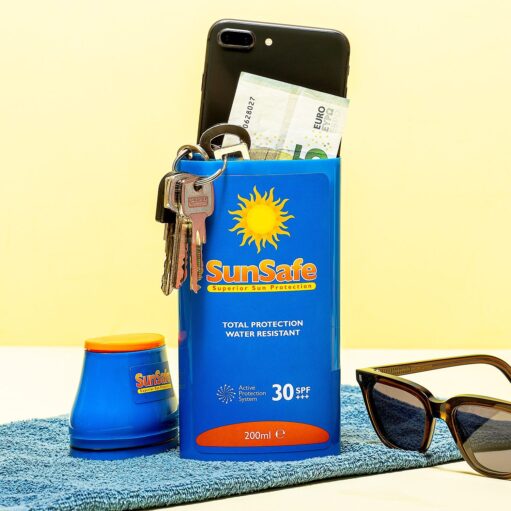 Sonnencreme-Flasche für Wertsachen