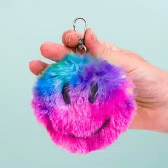 Knuffel-Schlüsselanhänger - Regenbogen smiley