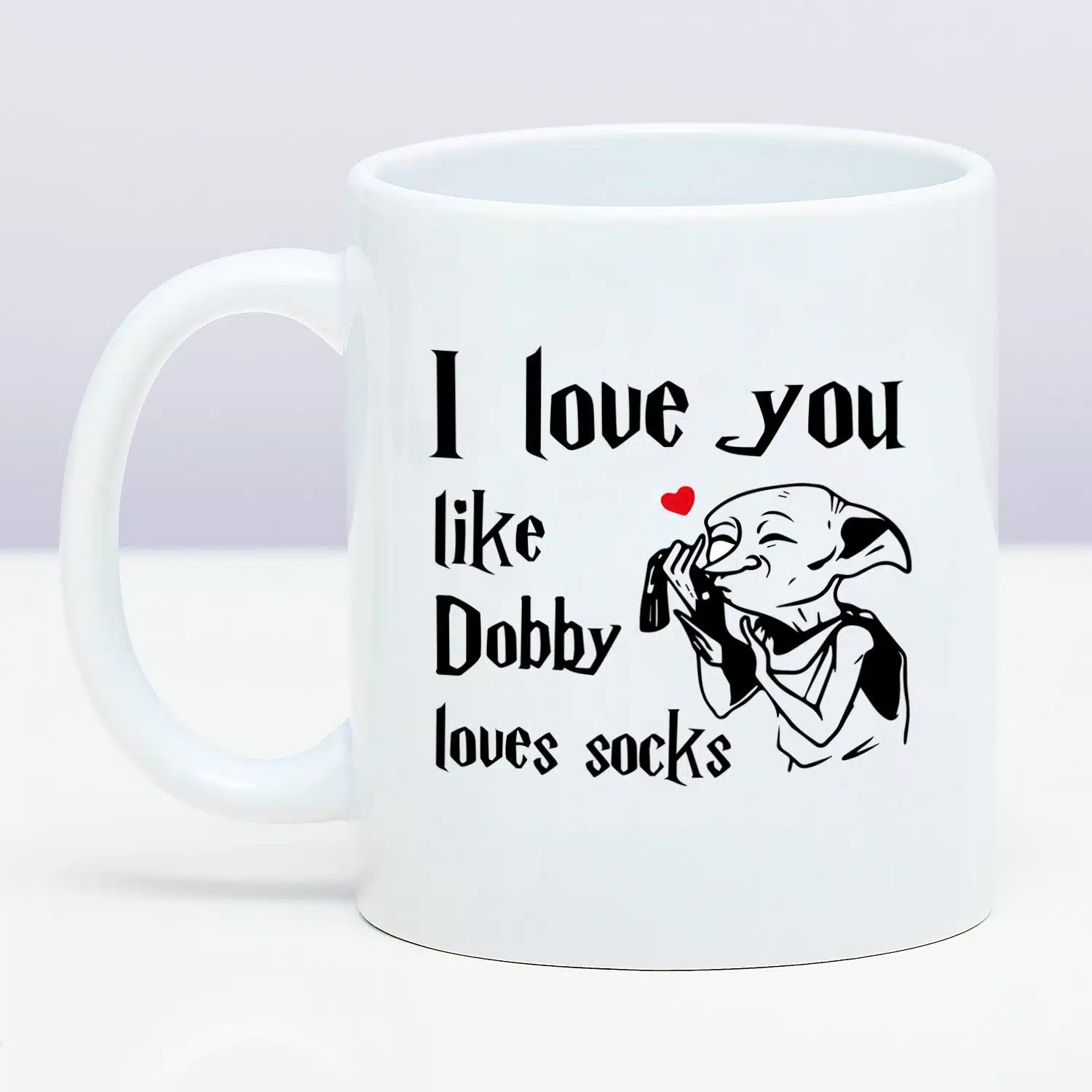 Tasse „I Love You Like Dobby Loves Socks“