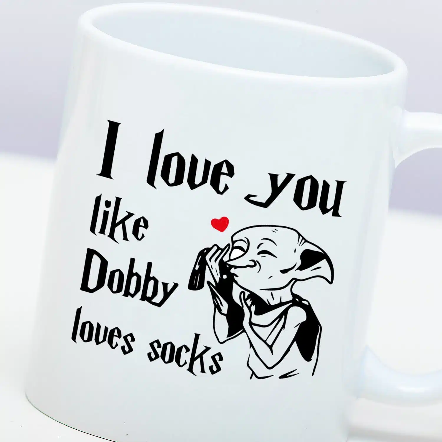 Tasse „I Love You Like Dobby Loves Socks“