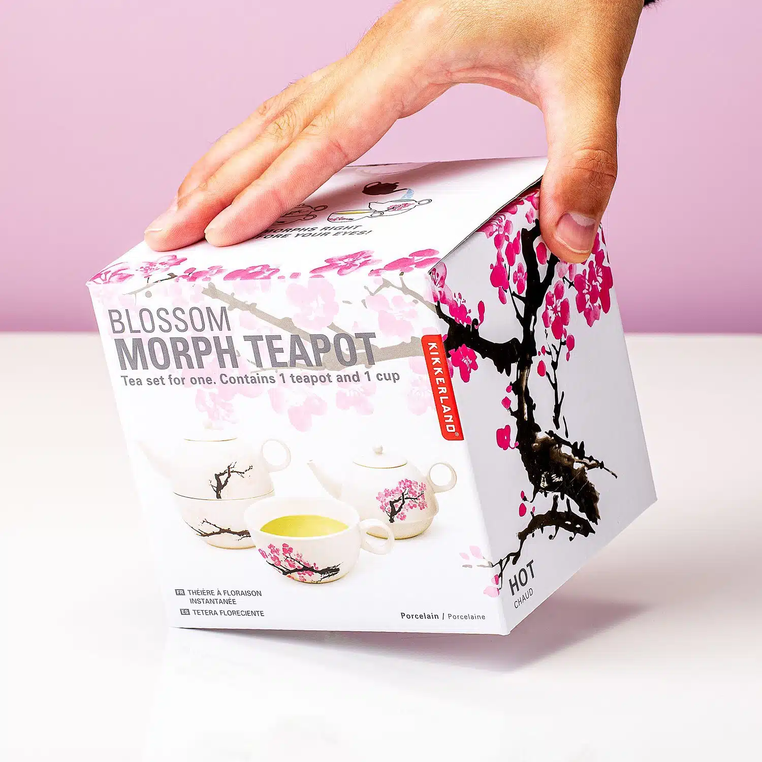 Wärmeempfindliche Blüten Teekanne und -tasse