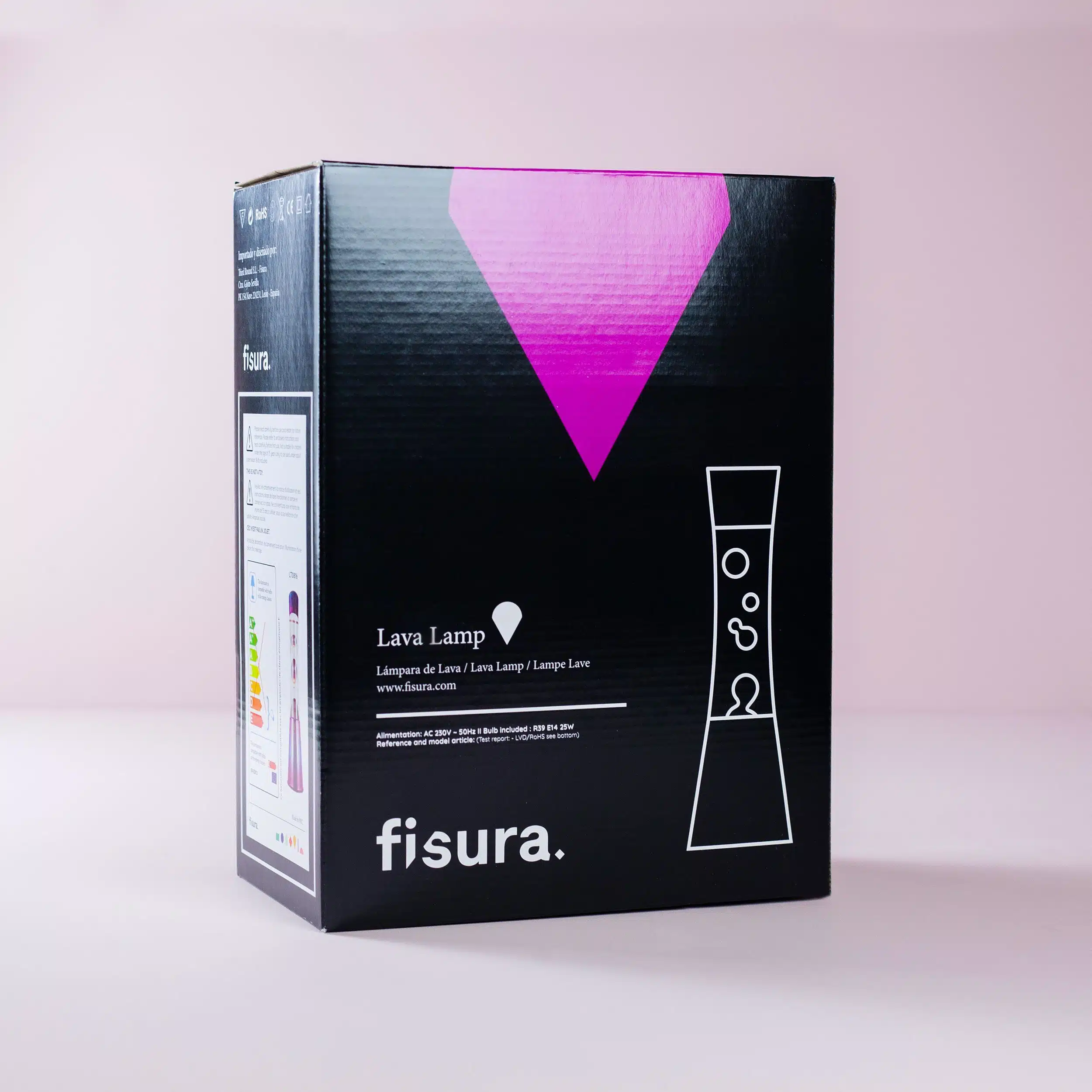 Lavalampe irisierend mit metallisch lila Lava