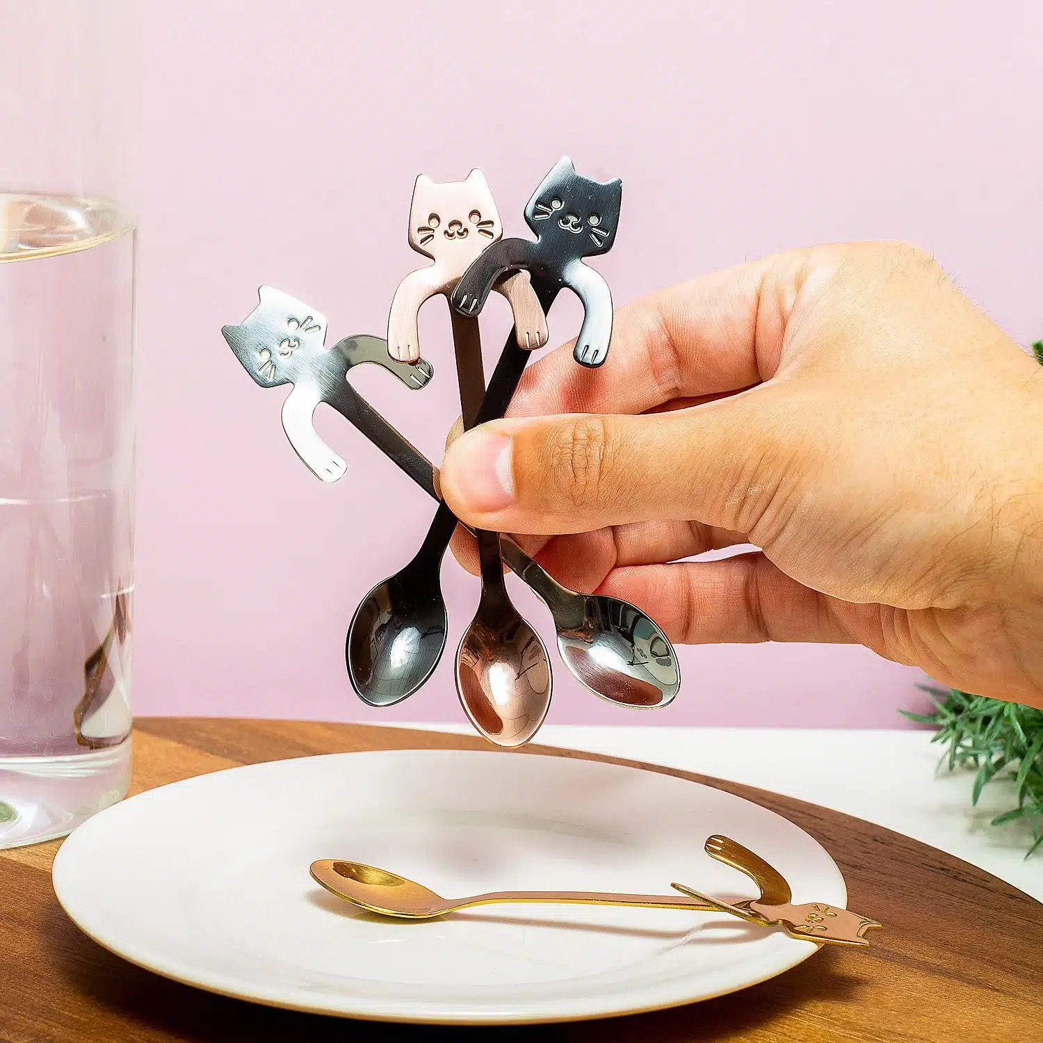 Katzentee-Löffel (Set von 4)