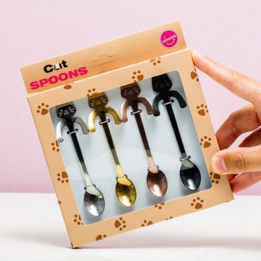 Katzentee-Löffel (Set von 4)