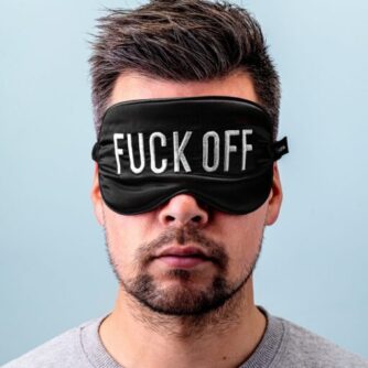 Schlafmaske Fuck Off - Schwarz, Rot