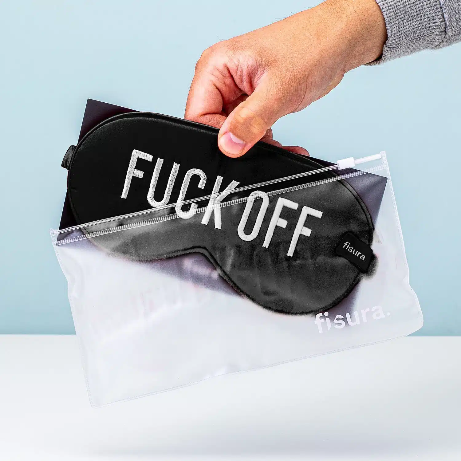 Schlafmaske Fuck Off - Schwarz, Rot