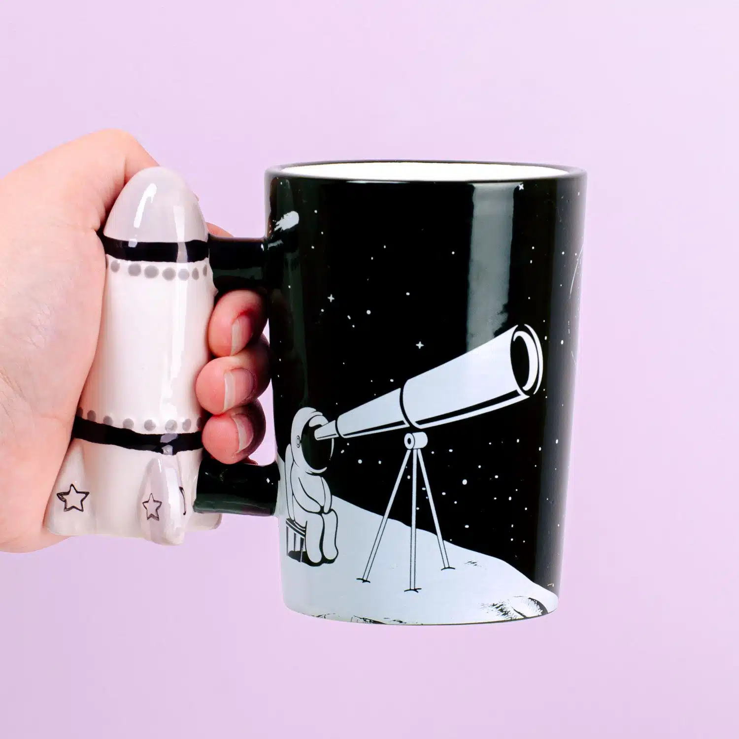 Space Tasse mit Raketen-Henkel