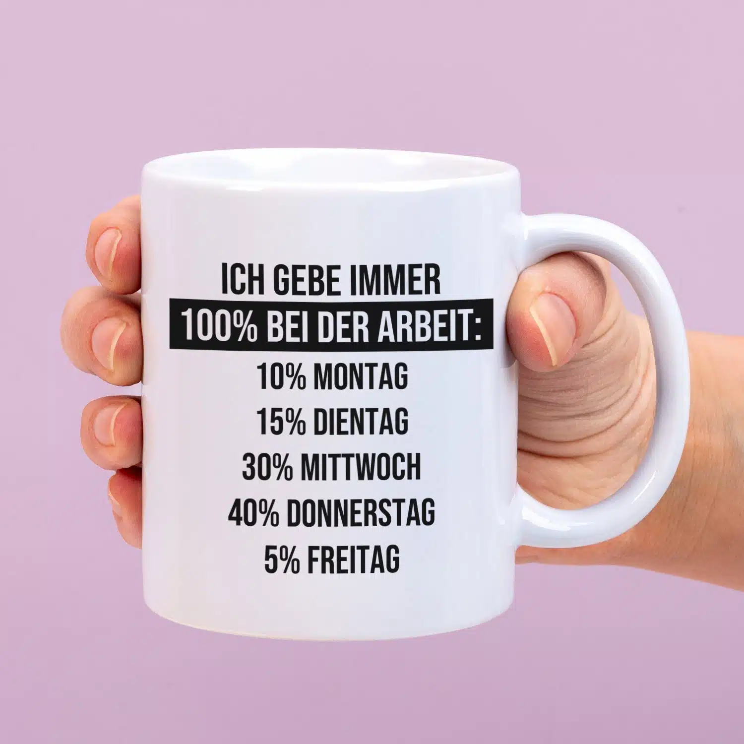 Tasse Ich gebe immer 100%