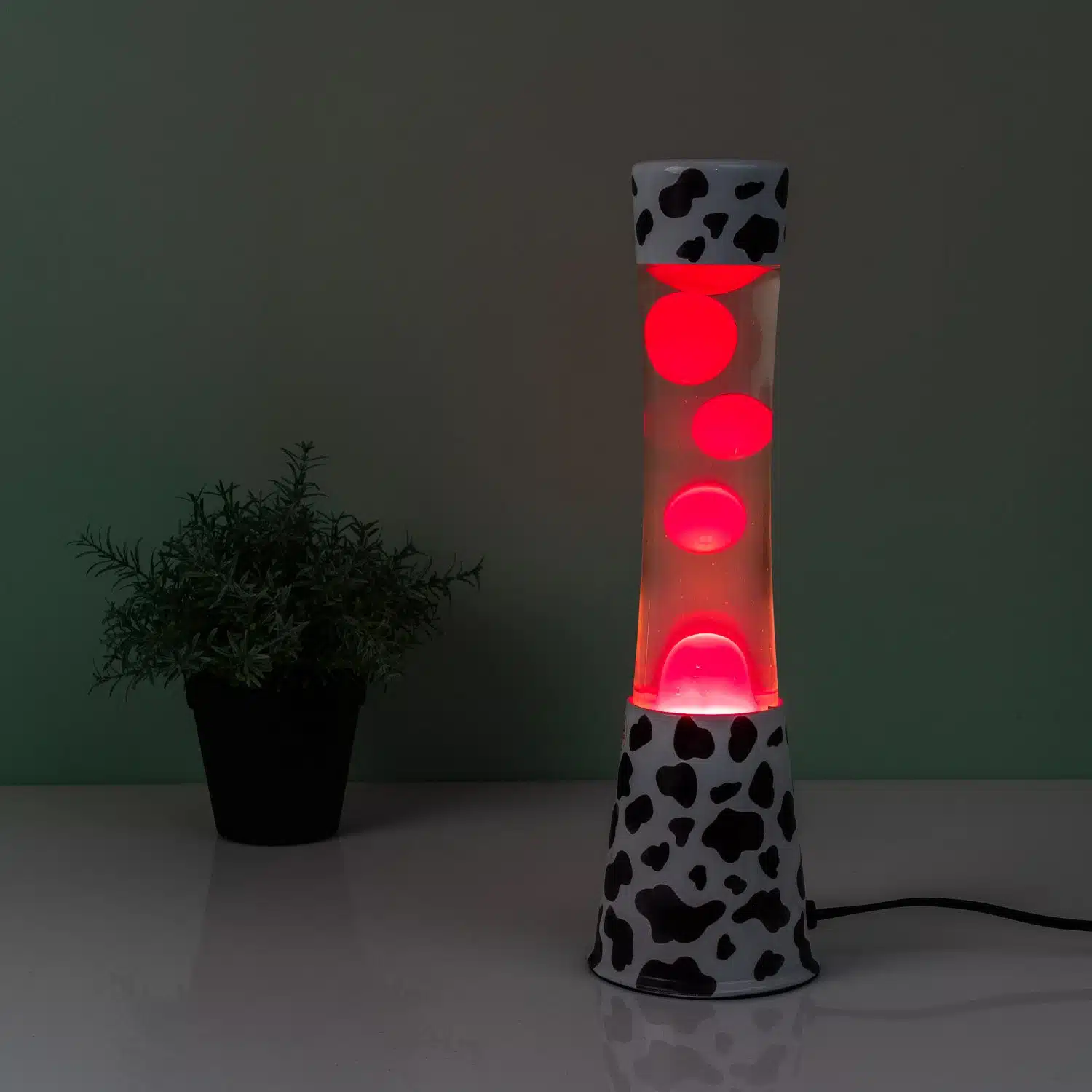 Lavalampe Kuh mit rosa Lava