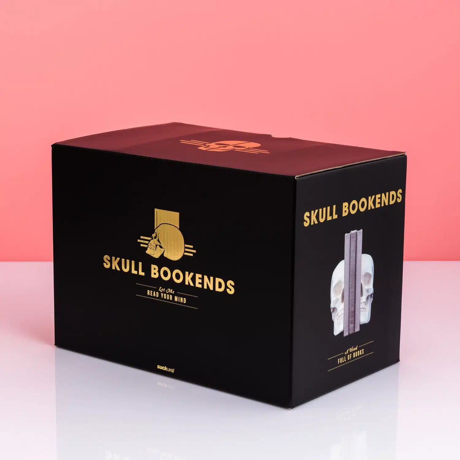 Schädel Buchstützen (Set von 2)