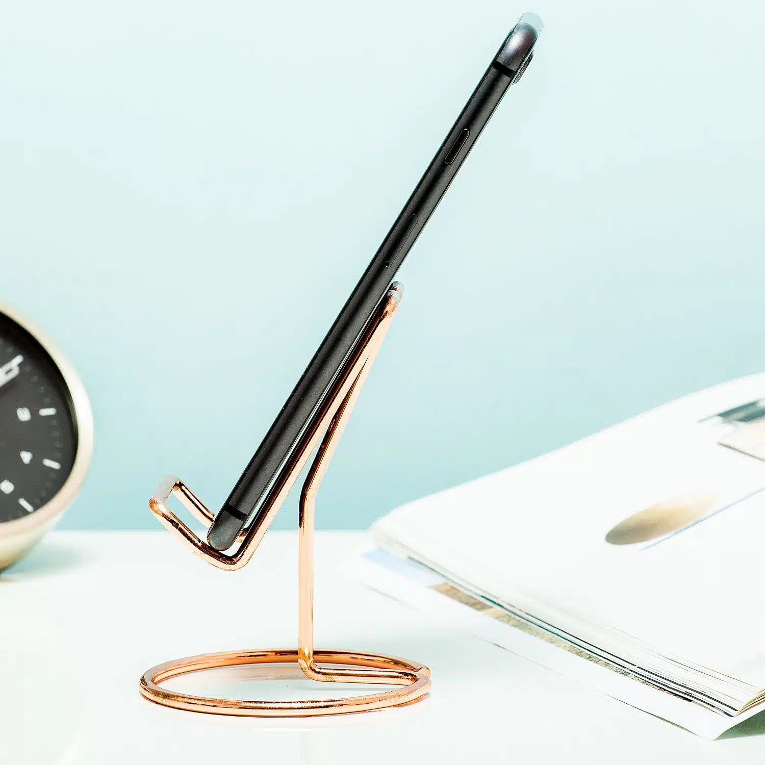 Roségoldener Telefonhalter