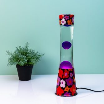 Lavalampe Blumen mit rosa Lava