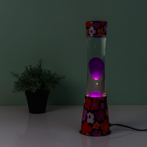 Lavalampe Blumen mit rosa Lava