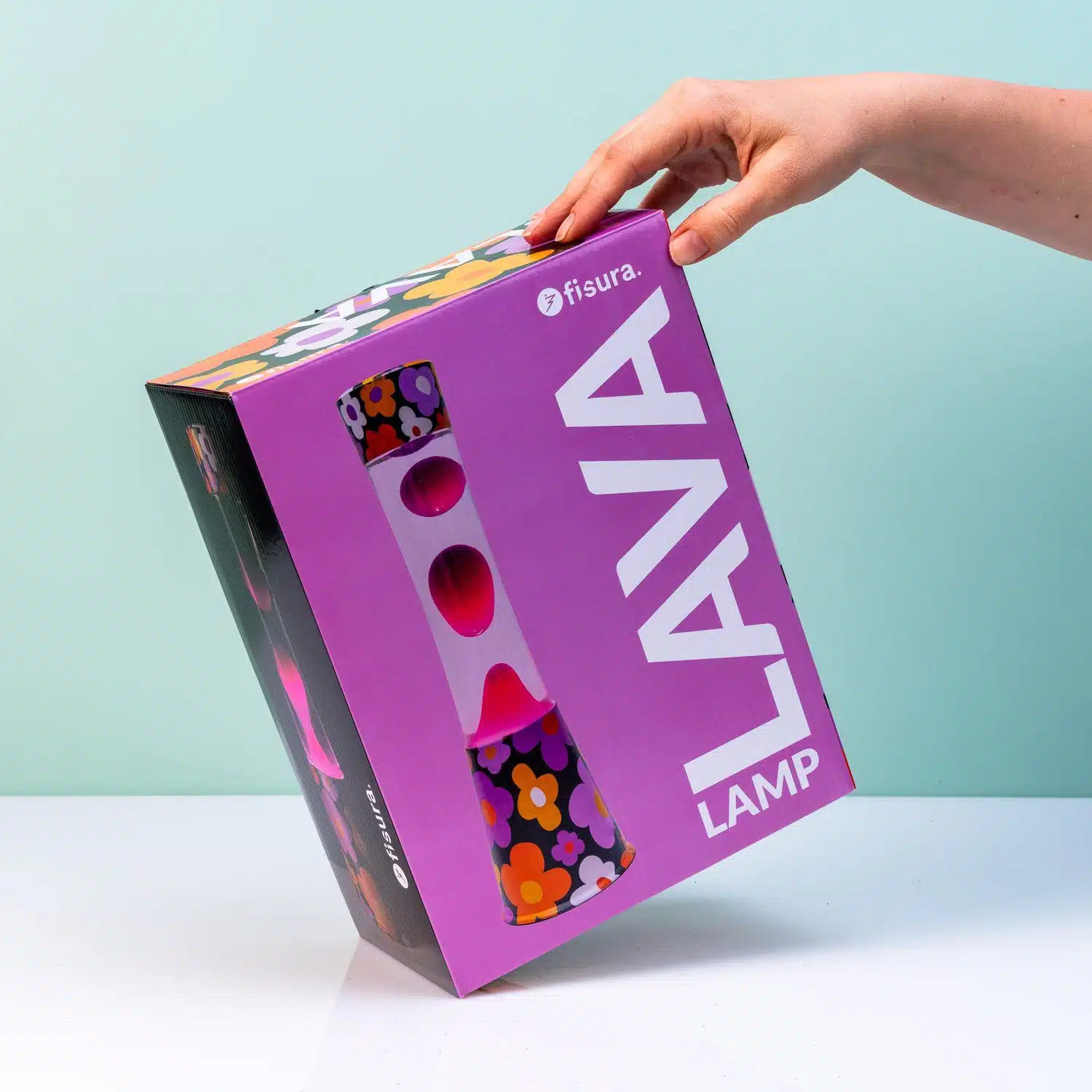 Lavalampe Blumen mit rosa Lava