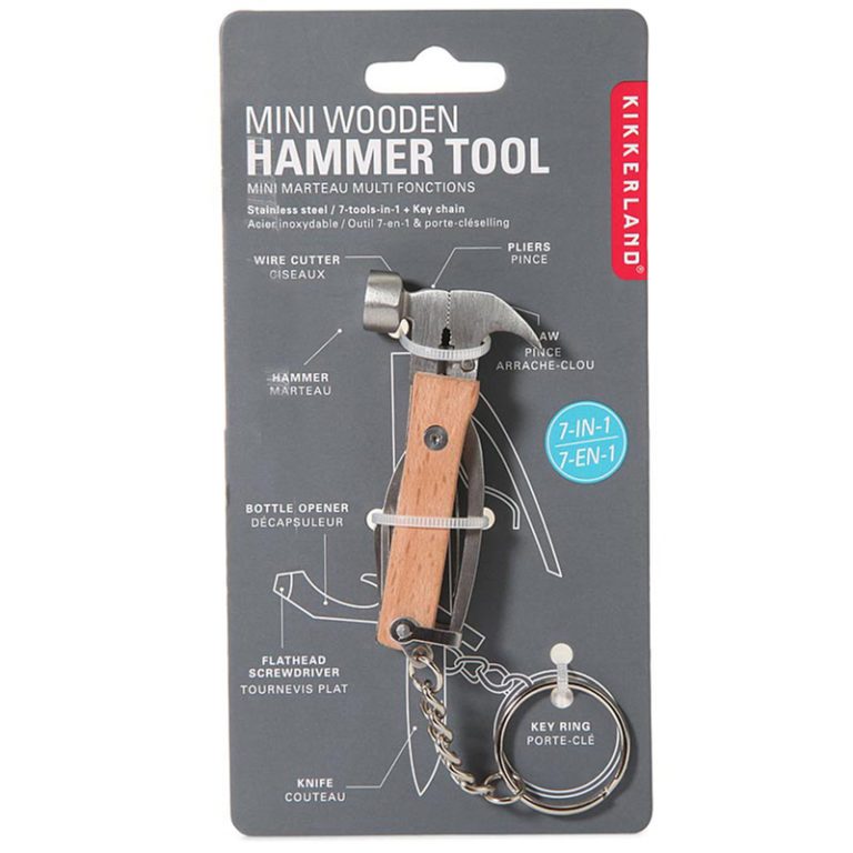 Kikkerland 6-in-1 Hammer Mit Schraubenzieher-Set - Praktischer Multifunktions-Hammer