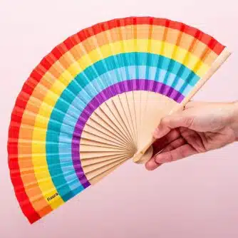 Holzfächer - Regenbogen