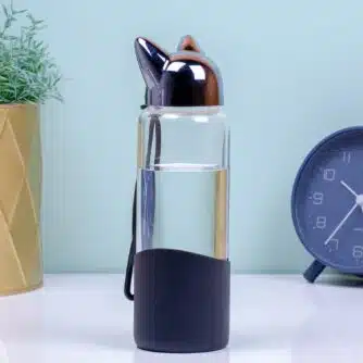 Katzenwasserflasche - Schwarz
