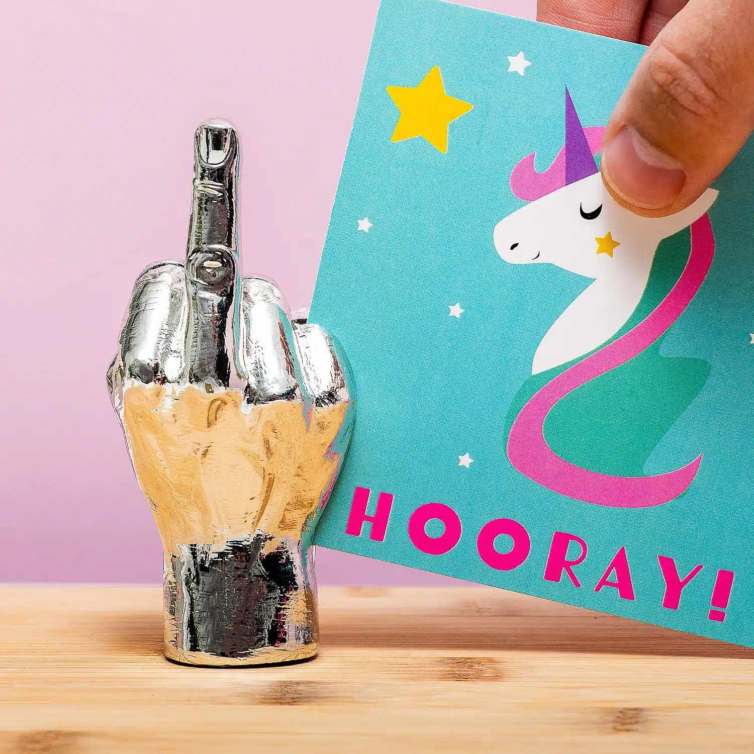 Mittelfinger Fotohalter