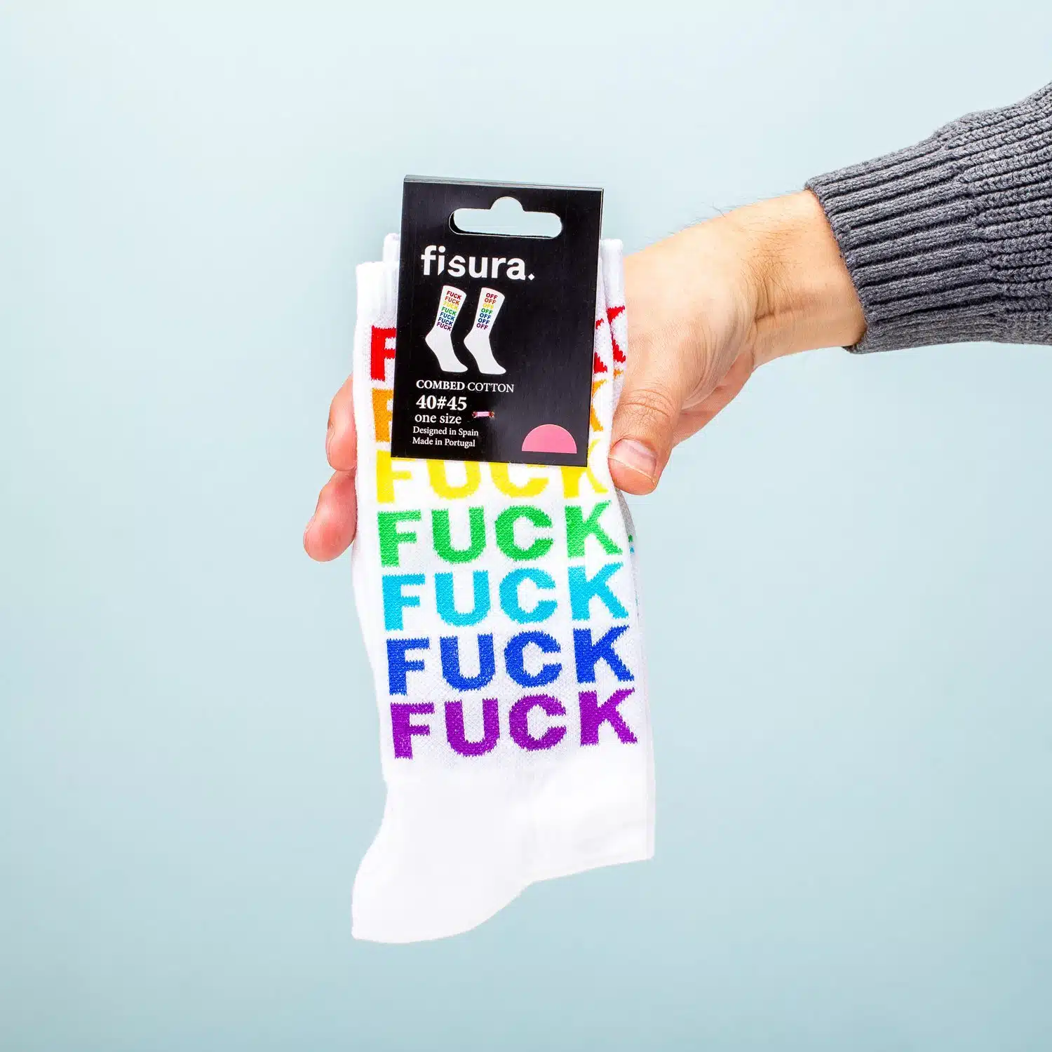 Fuck Off Socken - Regenbogen