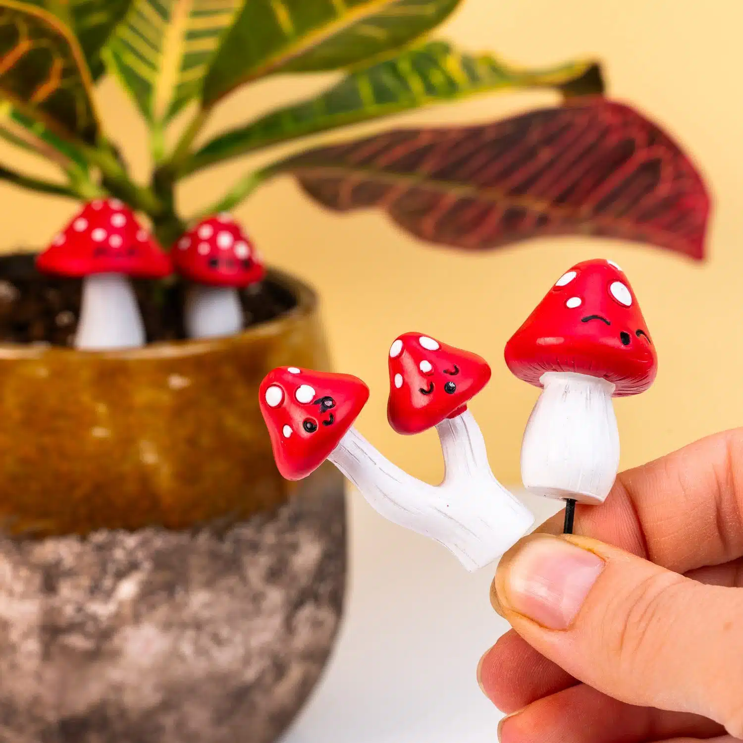 Blumentopf Pilze (Set von 4)