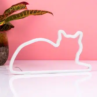 Neon-Katzenlampe - Liegend