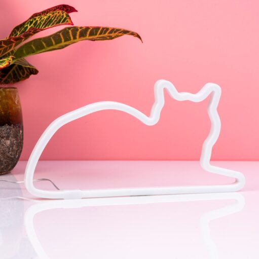 Neon-Katzenlampe