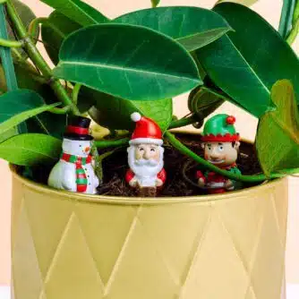 Mini-Weihnachtsfiguren für Blumentopf (Set von 4)