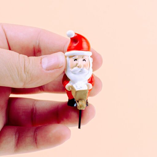 Mini-Weihnachtsfiguren für Blumentopf (Set von 4)