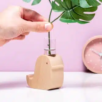 Holz-Tier-Vase - Vogel