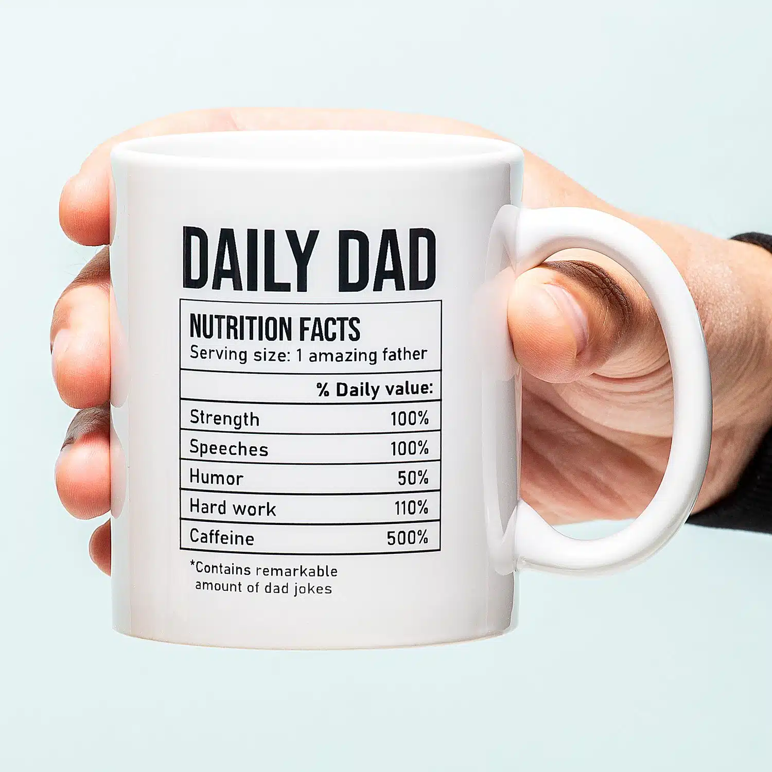Daily Dad Nutrition facts Tasse