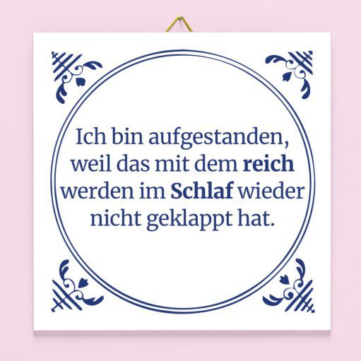 Kachel Reich werden im Schlaf
