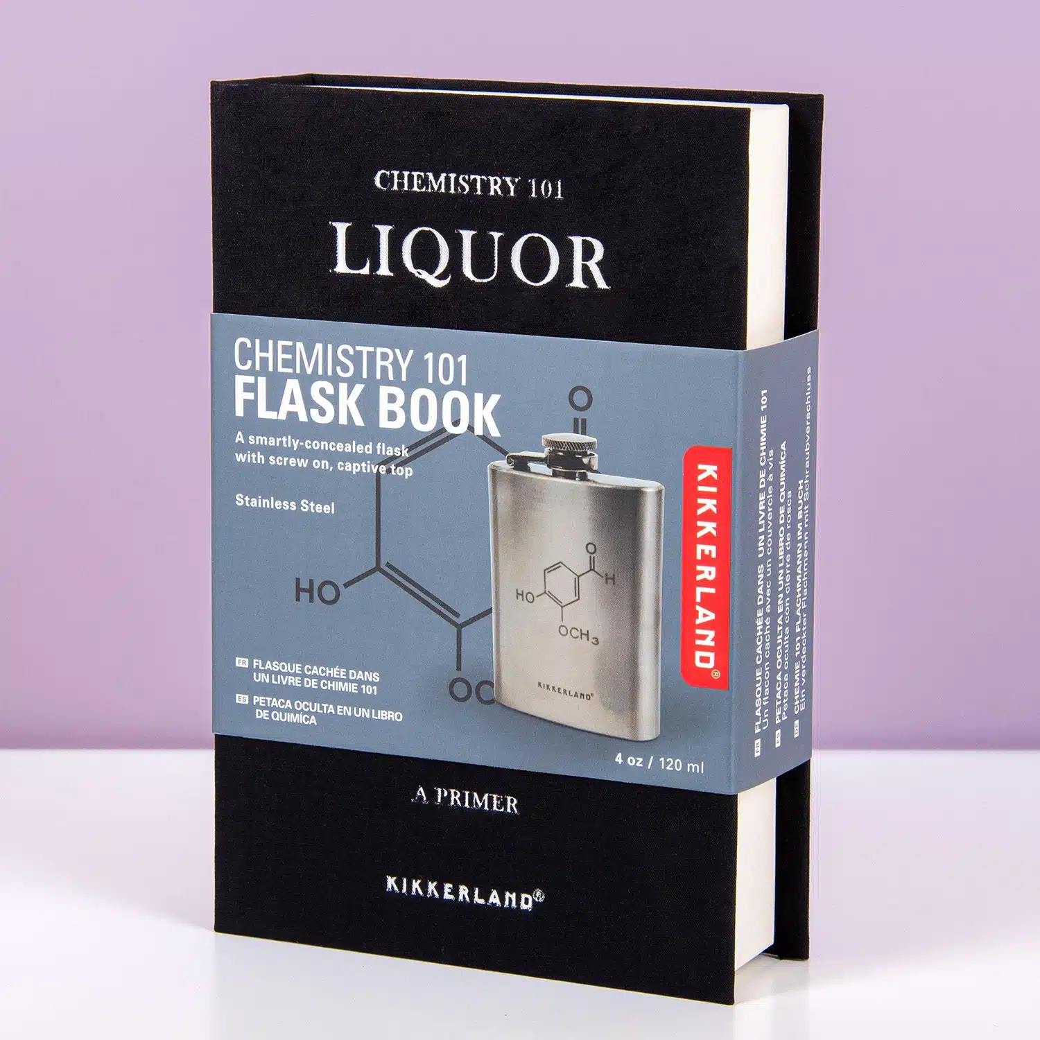 Chemiebuch mit Flachmann