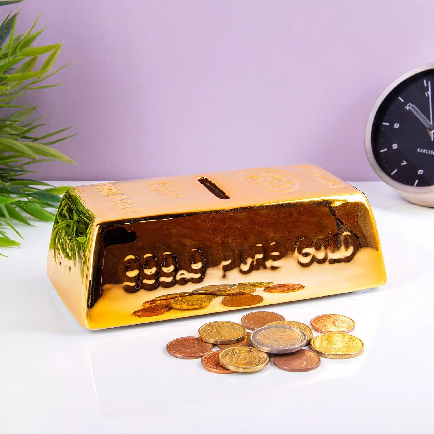 Goldbarren Spardose mit Schloss