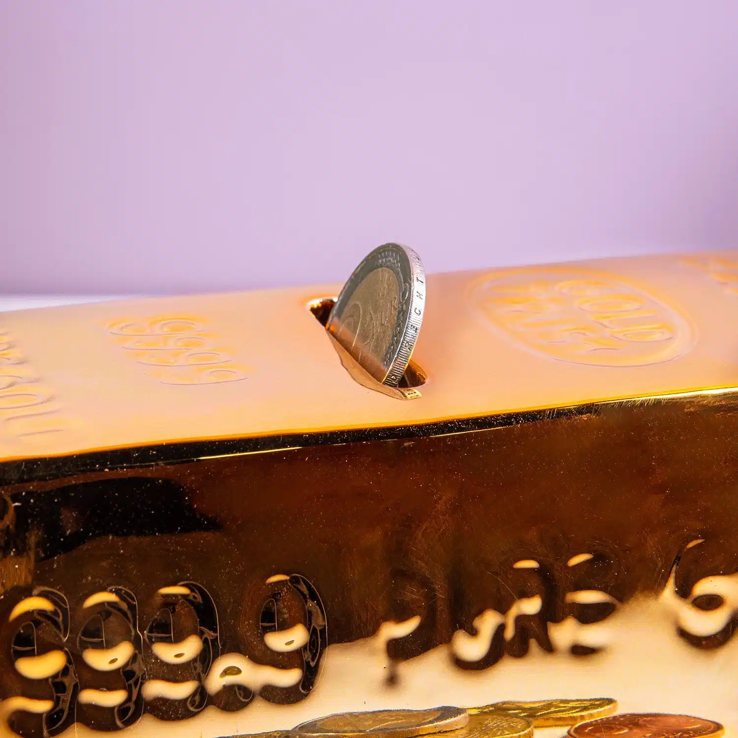 Goldbarren Spardose mit Schloss